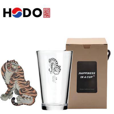 한국전통 맹호도 호랑이 샤이닝 글라스컵 480ml 1P 선