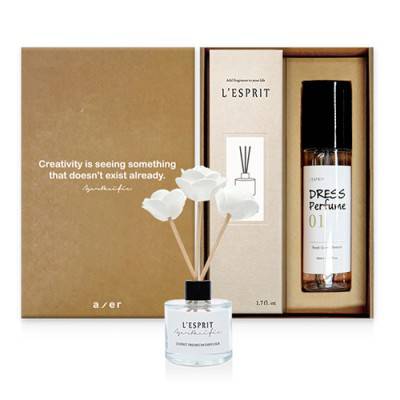레스쁘리 2P 선물세트 C (미니로즈 디퓨저 50ml+드레